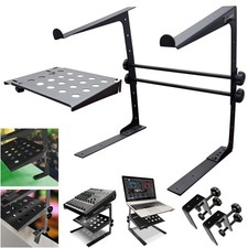 AxcessAbles Two-Tier Adjustable DJ Stand with Clamps | for DJ Controllers, Music picture