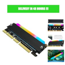 M.2 PCIe NVMe SSD Adapter X16 Card with RGB Light Bar and Aluminum Heatsink picture