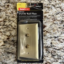 Radio Shack F-Type Dual Port TV Coaxial Coax RG6 RG59 Wall Plate Gold Plated picture