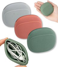 3pcs Silicone Earbud Pouch, Portable Cord Organizer Case Cable Holder picture