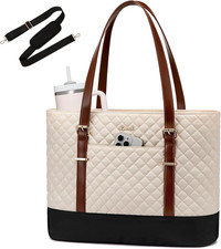 Laptop Bag for Women, 15.6 Inch Work Tote Computer Bag with Large Cup Holder, Li picture