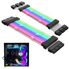 ARGB PSU Power Supply Extension Cable 24 Pin Motherboard Extension Cable Glow US picture