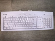 Macally USB Wired Keyboard for Windows PC & More - White (IKEY5COMBO) picture