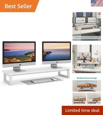 Elegant 39-Inch Dual Monitor Stand Riser for Ergonomic and Organized Workspaces picture