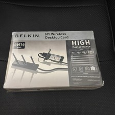 Belkin N1 MIMO Wireless Desktop Card Windows 2000 XP 32 bit PCI Slot NEW SEALED picture