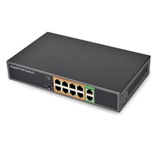 10 Port Gigabit Ethernet PoE Switcher 8 Power Over Ethernet Port 2 Uplink Port picture