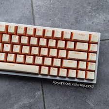 Orange Yellow PBT Double Shot Keycaps Set OEM Profile for Mechanical Keyboards picture