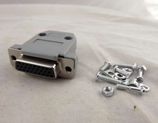 10x DB26 Female 26 Pin 3 Rows D-Sub Connector Plastic Hood Cover Backshell Gray picture