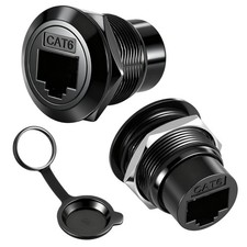 Alrhso 2 Pack RJ45 CAT6 Panel Mount Adapter Bulkhead Feed Thru Coupler with Wate picture