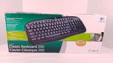 Logitech Classic 200 USB Keyboard UK Layout Wired PC Windows Complete In Box CIB picture