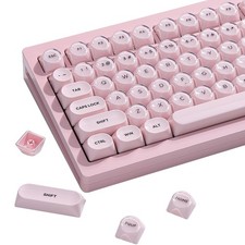 PBT Keycaps MOA Profile Pink Jelly Keycaps 129 Keys Custom Keycaps Set picture