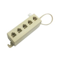 Five 5 Way Outlet 6P4C RJ11 RJ12 Telephone Phone Modular Jack Line Splitter USA picture