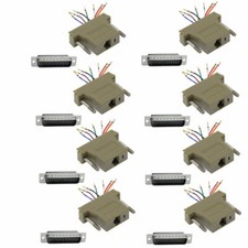 8 pcs DB25 Male to RJ45 Female Network 8P8C Adapter Converter Gold-Pin Connector picture