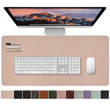 CHEERYGOO Leather Office Desk Pad Protector, Non-Slip PU Leather Desk Blotter... picture
