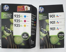 HP 935XL Ink Cartridge Combo Pack New Unsealed with Photo Paper Bonus Open Box picture