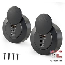 72W 3-Port RV USB Outlet, Surface Mount 12V USB Fast Charger Socket 2 Pcs picture