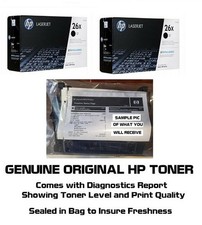 2 Half New Genuine HP 26X Toner Printer-Tested 50% Toner NO BOX SEALED BAG picture