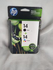 HP 14 Black & Tri-Color Ink Cartridges Combo Pack OEM Sealed Expired 2013 picture