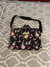 MOSISO 360  Lap Top Bag Detachable Strap. Black Floral picture