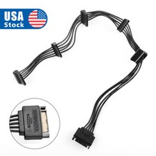 15 Pin SATA Power 1 Male To 5 Female Splitter Hard Drive Cable for HDD SSD USA picture
