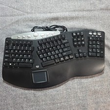 Adesso PCK-308UB Ergonomic Keyboard w Integrated Touchpad Wired USB Tested Works picture