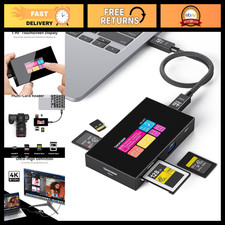 8-in-1 CFexpress Card Reader with Touch Screen, UHS-II SD/microSD, 4K HDMI, USB- picture