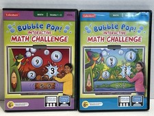 BUBBLE POP INTERACTIVE MATH CHALLENGE GRADE 1-2 + 3-4 CDROM PC MAC L Lakeshore picture