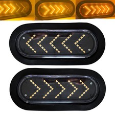 6 Inch Amber (Clear Lens) 45 LED Sequential Arrow Pointing Turn Trailer Tail Lig picture