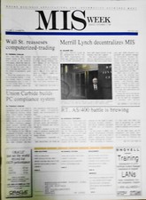 MIS Week, November 13, 1989 - Wall Street reassesses computerized trading, etc picture