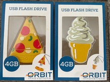 New 4GB USB Flash Drives Pizza Or Ice Cream Cone by Orbit Innovations Novelty picture