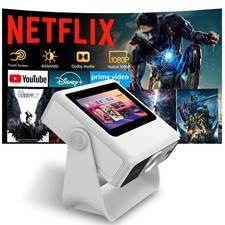 Smart Projector with WiFi and Bluetooth, 4K Supported Native Medium, White picture