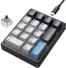 KN17 Wired Mechanical Number Pad- 17 Keys Hot Swappable Numpad with White Backli picture