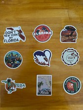 FLORIDA  STICKER LOT OF 9-USA STATE TRAVEL CAR-PHONE-LAPTOP picture