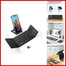 Samsers Foldable Bluetooth Keyboard Touchpad Ultra Slim Compact Black picture
