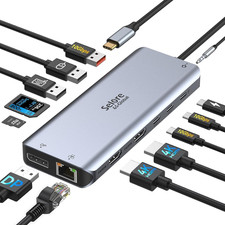 USB C Docking Station Dual Monitor, Selore 13-In-1 Triple Monitor Hub picture