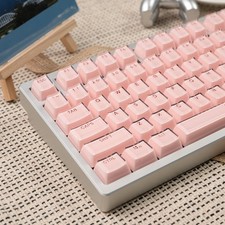 Crystal Jelly Keycaps 123 Keys Translucent OEM Profile Custom Set Pink picture