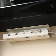Under Desk Cable Management Tray No Drill Metal Mesh Cord Organizer with Clamp picture