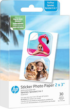 HP Sprocket 2X3” Premium Zink Pre-Cut Sticker Photo Paper, 30 Sheets, Compatible picture