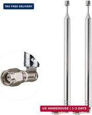 2PCS 8 Sections Telescopic Antenna SMA Male Connector Radio Replacement Antenna picture