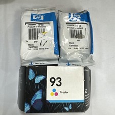 3 pack Oem HP 92 HP 93 Black tri Color Ink Cartridge Three Bag box Set  expire picture