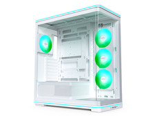 MONTECH TG3 Curved ATX PC Case with 15° Curved Glass & 4 ARGB Fans, White. Show picture