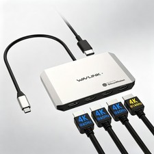 USB-C to Quad HDMI Adapter 4x 4K Displays Single 4K@144Hz Display Hub 130W PD picture
