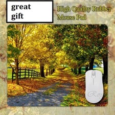 Landscape scenery Fall Gravel road  Anti slip COMPUTER MOUSE PAD 9 X 7inch  picture