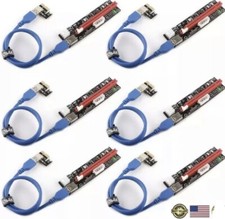 Ubit 6 Pack Latest PCI E GPU Riser Express Cable 16X to 1X 6Pin MOLEX SATA picture