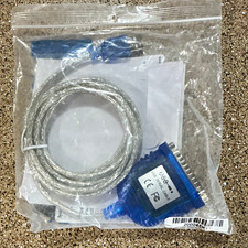 C2G USB-A to Serial Adapter Cable DB25 Male 6ft Blue/Clear 22429 picture