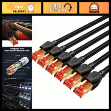 6-Pack 3FT Cat 8 Ethernet Cables - High Speed 40Gbps, 2000MHz, Short Network Cor picture