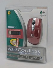 Logitech V200 Cordless Optical Notebook Mouse ~ Factory Sealed - Red ( Maroon ) picture