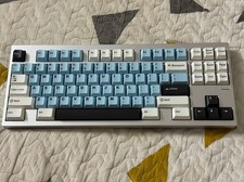 163 Keys/set Blue White Black Keycap Doubleshot ABS Cherry Profile Key Caps picture