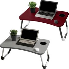 ICE ARMOR 2-Pack Foldable Laptop Table Lap Desk with Foldable Leg Cup Slot picture