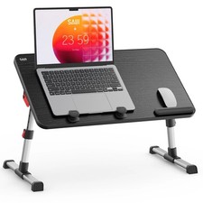 Best SAIJI Laptop Bed Tray Table, Adjustable Home Office Standing Desk Portable picture
